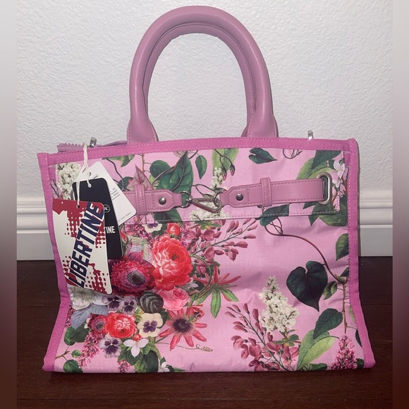 Elegant Floral Pink Shoulder Bag - Picture 2 of 13